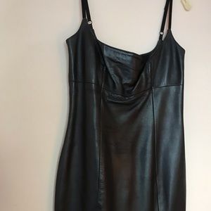 Leather mini dress